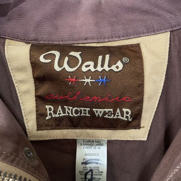 Walls Ranch Wear Barn Jacket Mens Sz XLT Beige Brown Pockets VTG -‎ SEE NOTES - Picture 5 of 11
